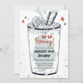 カクテルレトロスタイリッシュドリンク50誕生日 招待状 (正面)