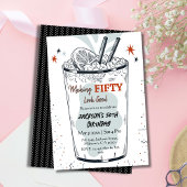 カクテルレトロスタイリッシュドリンク50誕生日 招待状