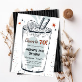 カクテルレトロスタイリッシュドリンク70誕生日 招待状