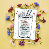 カクテルレトロドリンクをテーマにした50thサプライズ誕生日 招待状