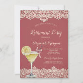 カクテルレモンレースレッド退職金 招待状 (正面)