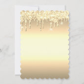 カクテルレモン金ゴールドグリッタードロップズリタイアメント 招待状 (裏面)