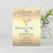カクテルレモン金ゴールドグリッタードロップズリタイアメント 招待状 (スタンド正面)