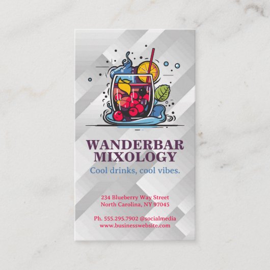カクテルロゴ | レストランとバー 名刺 (正面)