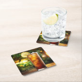 カクテルロングアイランドアイスティー(レシピ01付) スクエアペーパーコースター (インサイチュ)
