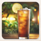 カクテルロングアイランドアイスティー(レシピ01付) スクエアペーパーコースター (正面)