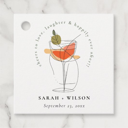 カクテルワインモダンを愛する結婚応援 フェイバータグ (正面)