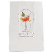 カクテルワインモダンを愛する結婚応援 ミディアムペーパーバッグ (裏面)