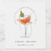 カクテルワインモダンを愛する結婚応援 ワインラベル (シングルラベル)