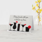 カクテルワイン飲料ハッピーバースデー おもしろい カード (黄色い花)