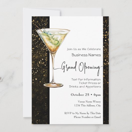 カクテル事業のグランドオープニング 招待状 (正面)