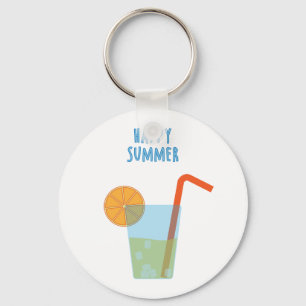カクテル付きの幸せな夏のキーチェーン キーホルダー