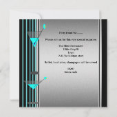 カクテル企業のパーティードリンクMartiniブルーレッド 招待状 (裏面)