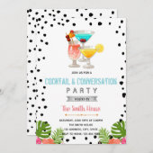 カクテル会話パーティの招待状 招待状 (正面/裏面)