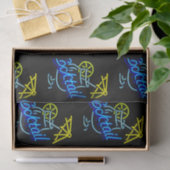 カクテル傘ネオンサインを飲む 薄葉紙 (ギフト)