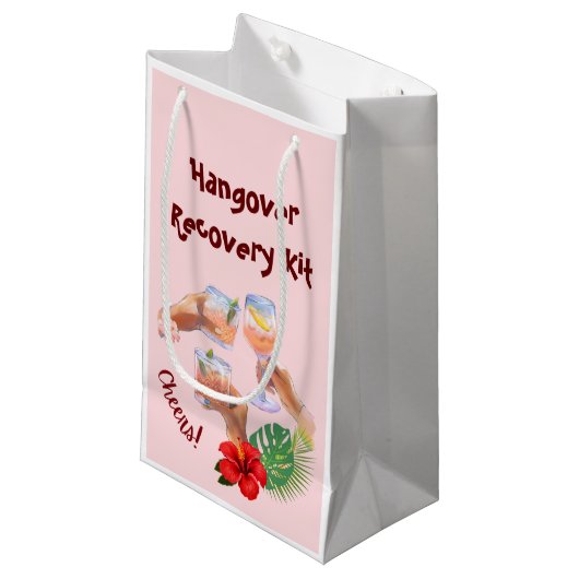 カクテル応援ハイビスカスフラワーパーム離れズ スモールペーパーバッグ (正面アングル)