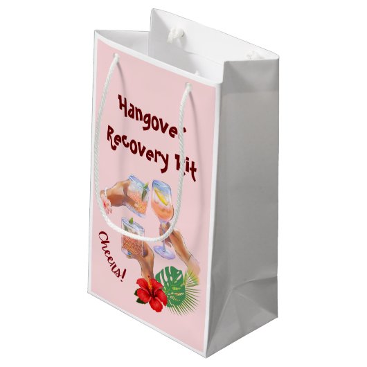 カクテル応援ハイビスカスフラワーパーム離れズ スモールペーパーバッグ (裏面アングル)