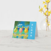 カクテル応援ブルーカード カード (黄色い花)