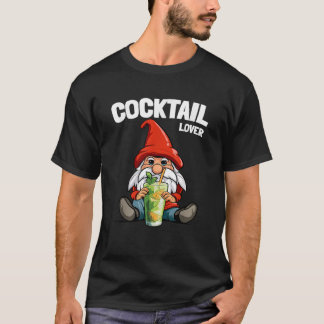 カクテル愛好家のノーム 楽しいお揃いファミリー クリスマス Tシャツ