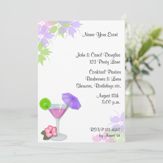 カクテル招待状 招待状 (スタンド正面)