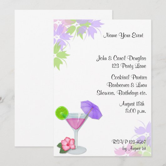カクテル招待状 招待状 (正面/裏面)