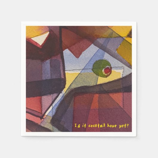 カクテル時間は終わりか？カクテルナプキン スタンダードカクテルナプキン (正面)
