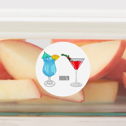 カクテル漫画イラスト ラベル (貼付)