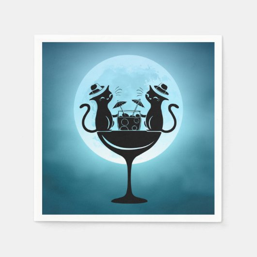 カクテル猫を飼っているパーティー スタンダードカクテルナプキン (正面)