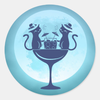 カクテル猫を飼っているパーティー ラウンドシール