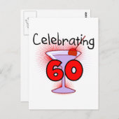 カクテル祝60枚のTシャツとギフト ポストカード (正面/裏面)