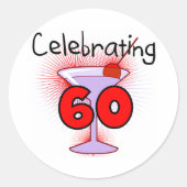 カクテル祝60枚のTシャツとギフト ラウンドシール (正面)