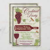 カクテル素朴パーティの招待状 招待状 (正面/裏面)