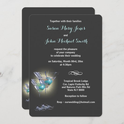 カクテル結婚のリハーサル 招待状 (正面/裏面)