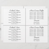 カクテル結婚ビュッフェのメニューテンプレート (正面/裏面)