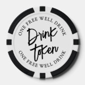 カクテル結婚白黒飲料 ポーカーチップ (正面)