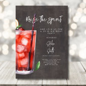 カクテル誕生日パーティーの水彩画 招待状