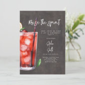 カクテル誕生日パーティーの水彩画 招待状 (スタンド正面)