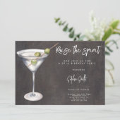 カクテル誕生日パーティーの水彩 招待状 (スタンド正面)