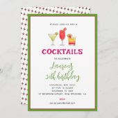 カクテル誕生日招待 案内状 (正面/裏面)