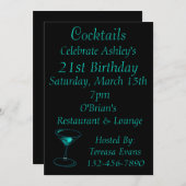 カクテル誕生祝い 招待状 (正面/裏面)