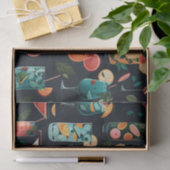 カクテル飲料パターン。アルコール飲料 薄葉紙 (ギフト)