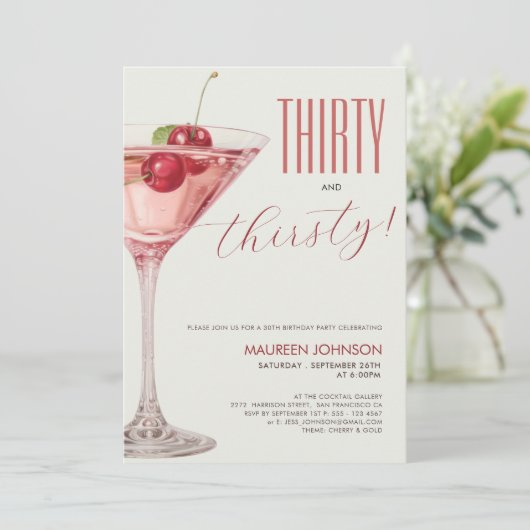 カクテル30th誕生日パーティー 招待状 (スタンド正面)