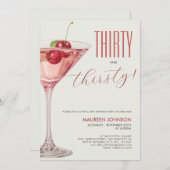 カクテル30th誕生日パーティー 招待状 (正面/裏面)