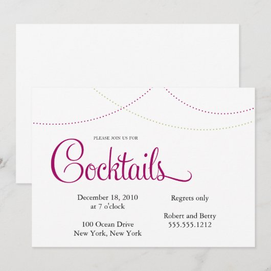 カクテル ご招待 招待状 (正面/裏面)