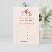 カクテル「どこで何してた？」 ブライダルシャワーゲーム 招待状 (スタンド正面)