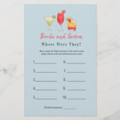 カクテル「どこにいた」ブライダルシャワーゲーム (正面)