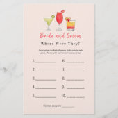 カクテル「どこにいた」ブライダルシャワーゲーム (正面)