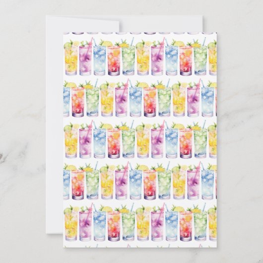 カクテル ウェディング シャワー エレガント カップル シャワー 招待状 (裏面)