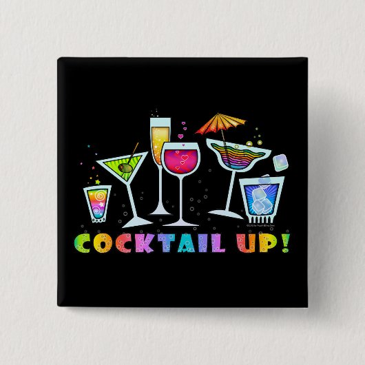 カクテル! ガラスボタン 缶バッジ (正面)