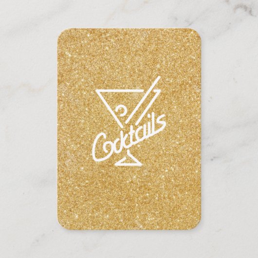 カクテル/グラマー金ゴールドグリッター 名刺 (正面)